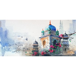 Zahid Ashraf, 8 x 16 inch, Acrylic on Canvas, Cityscape Painting, AC-ZHA-069